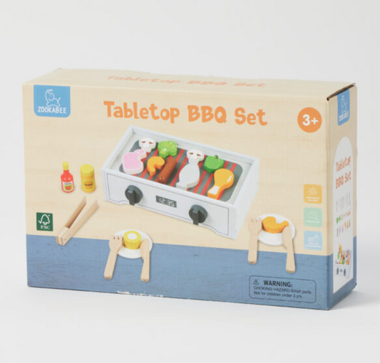 WOODEN TABLETOP BBQ SET