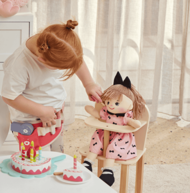 WOODEN DOLL HIGH CHAIR