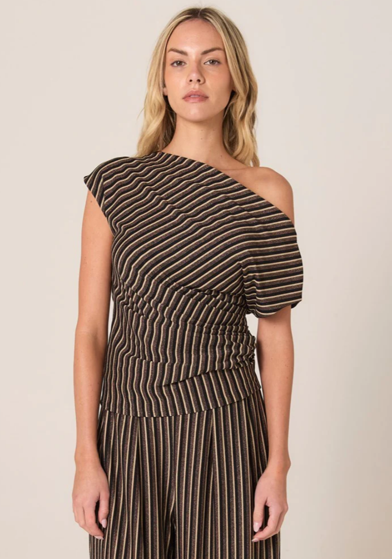 FATE & BECKER EVERLYN METALIC JERSEY TOP