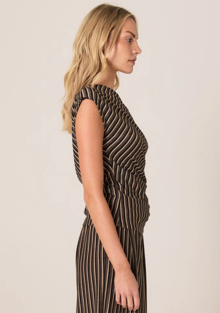 FATE & BECKER EVERLYN METALIC JERSEY TOP