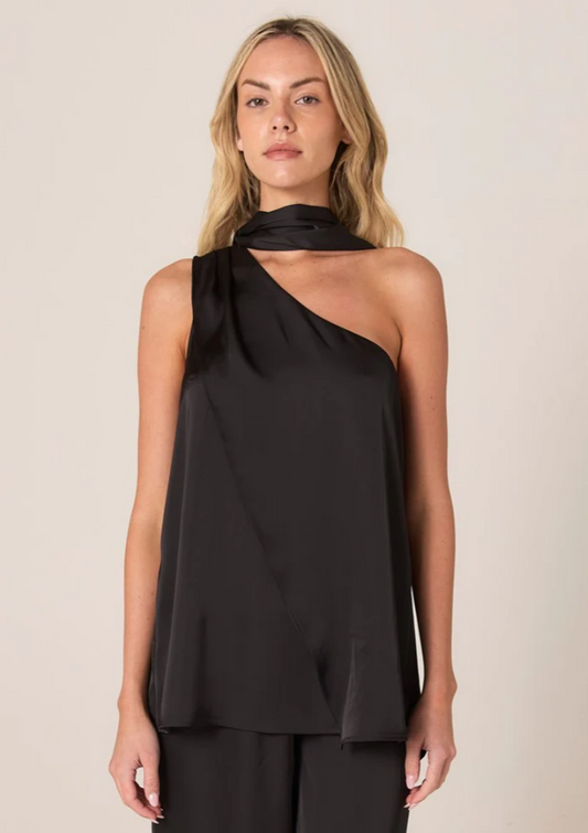 FATE & BECKER DAHLIA SATIN ONE SHOULDER TOP