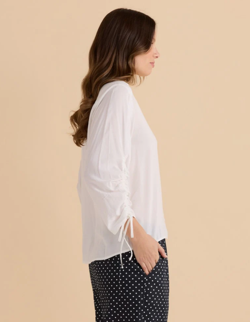 BETTY BASICS BELINDA BLOUSE WHITE