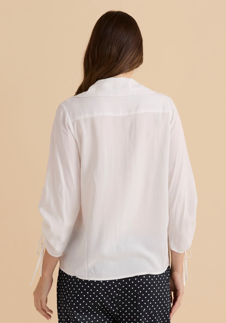 BETTY BASICS BELINDA BLOUSE WHITE