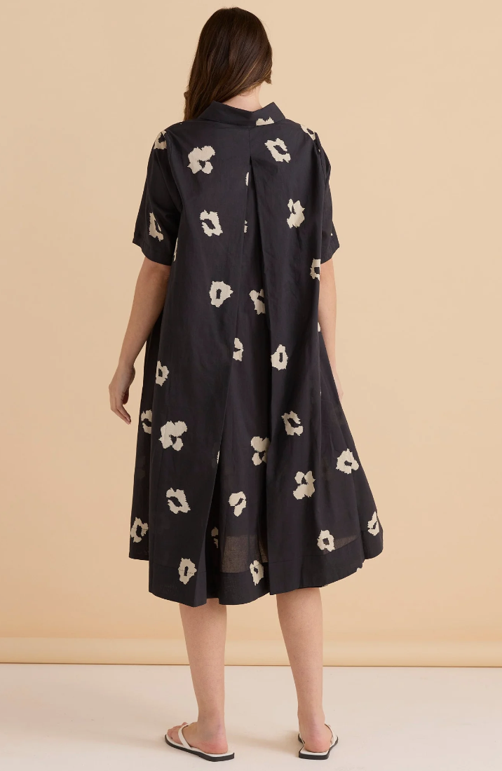 BETTY BASICS SAVANNAH SWING DRESS LEOPARD