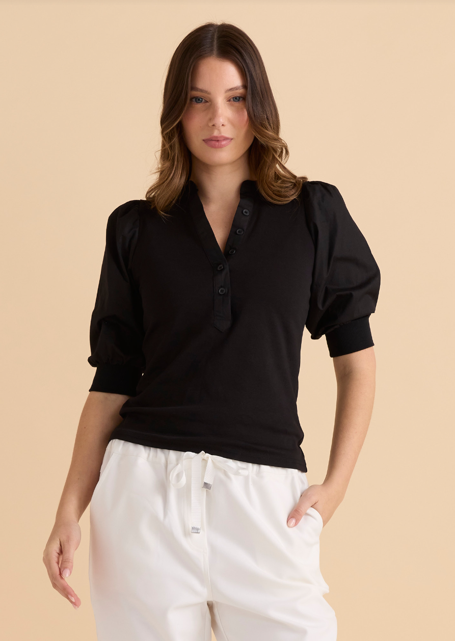 BETTY BASICS RALPH RIB TOP BLACK