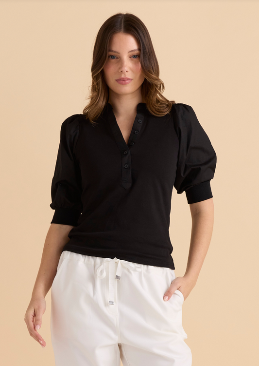 BETTY BASICS RALPH RIB TOP BLACK