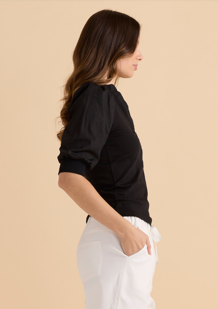 BETTY BASICS RALPH RIB TOP BLACK