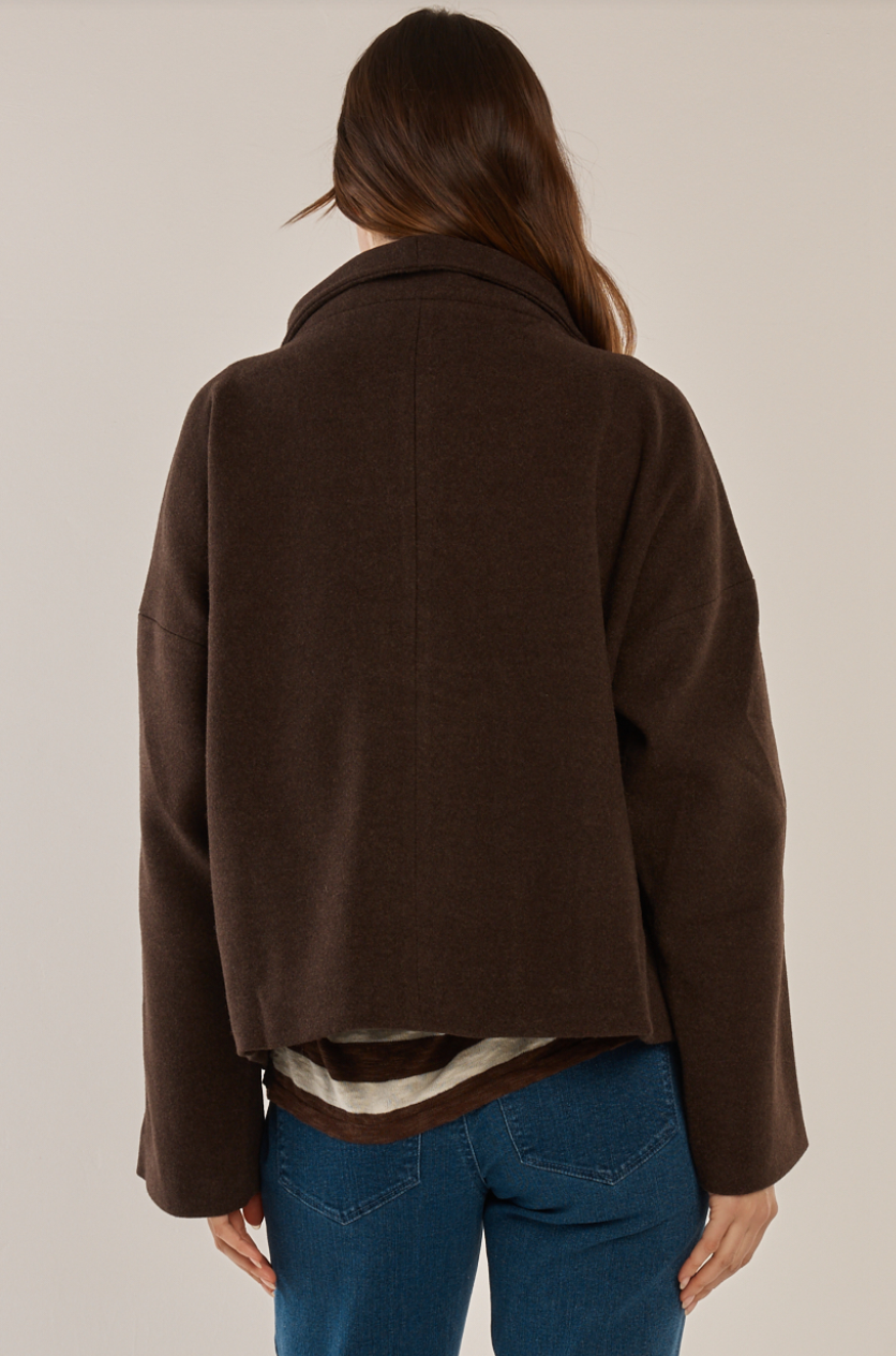 BETTY BASICS PRUE PEA COAT CHOCOLATE