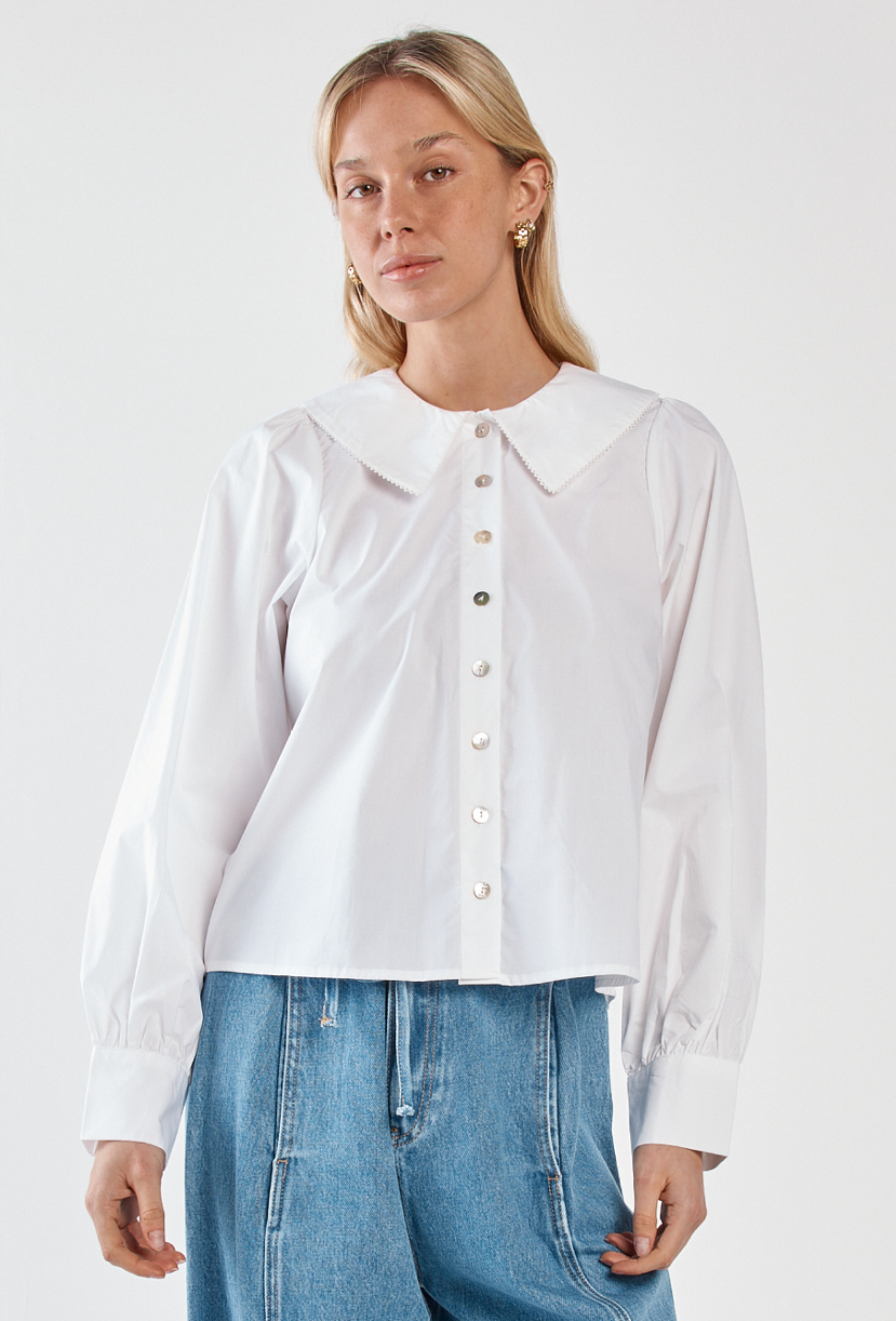 SASS GYPSY COLLARED SHIRT WHITE