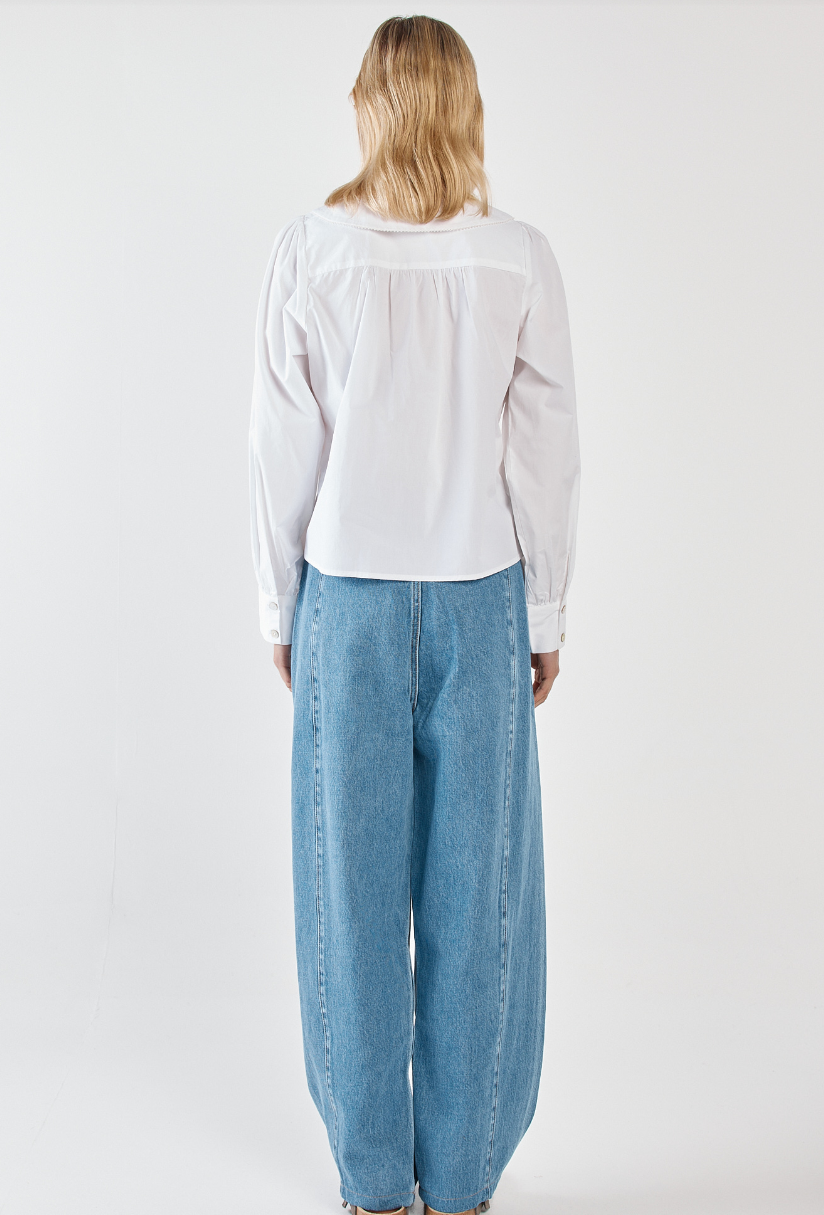 SASS GYPSY COLLARED SHIRT WHITE