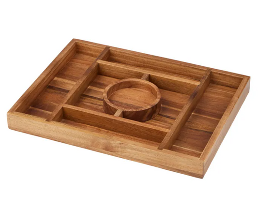 GUSTO WOOD DIVIDED PLATTER
