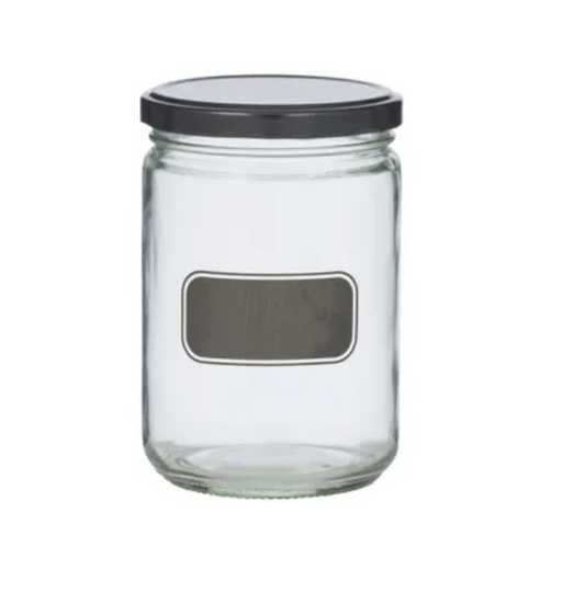 BLACKBOARD GLASS JAR 9X12CM