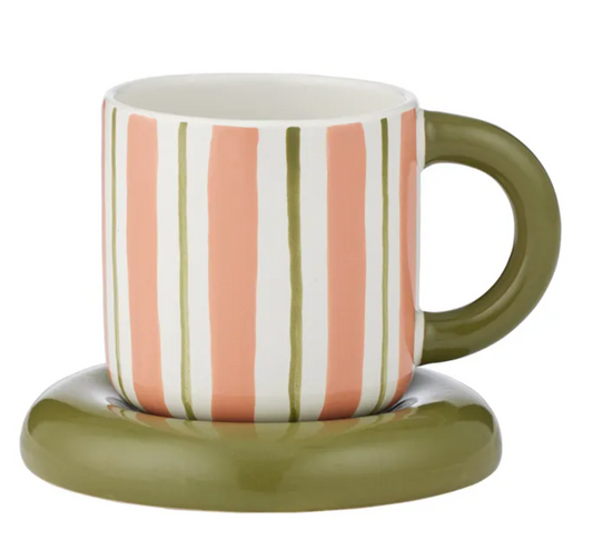 CANDY CUP&SAUCER 13X10 PINK