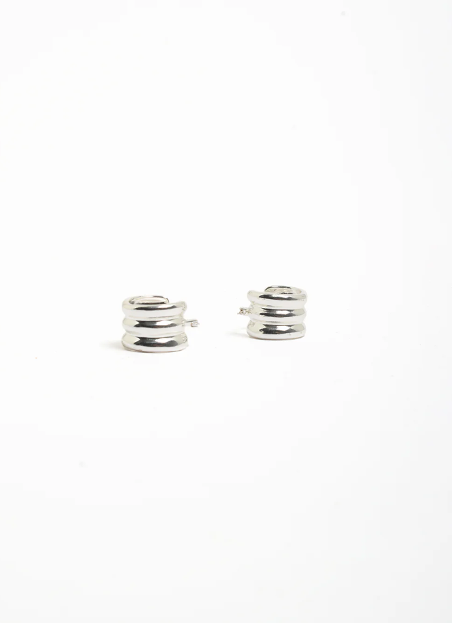 ADORNE 3 HOOP EARRINGS SILVER