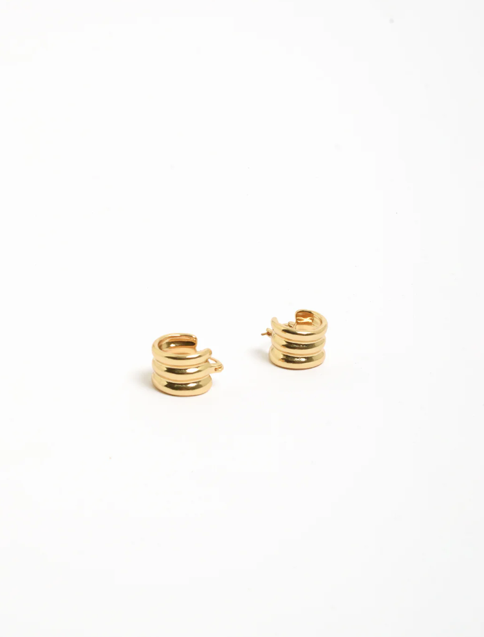 ADORNE 3 HOOP EARRINGS GOLD