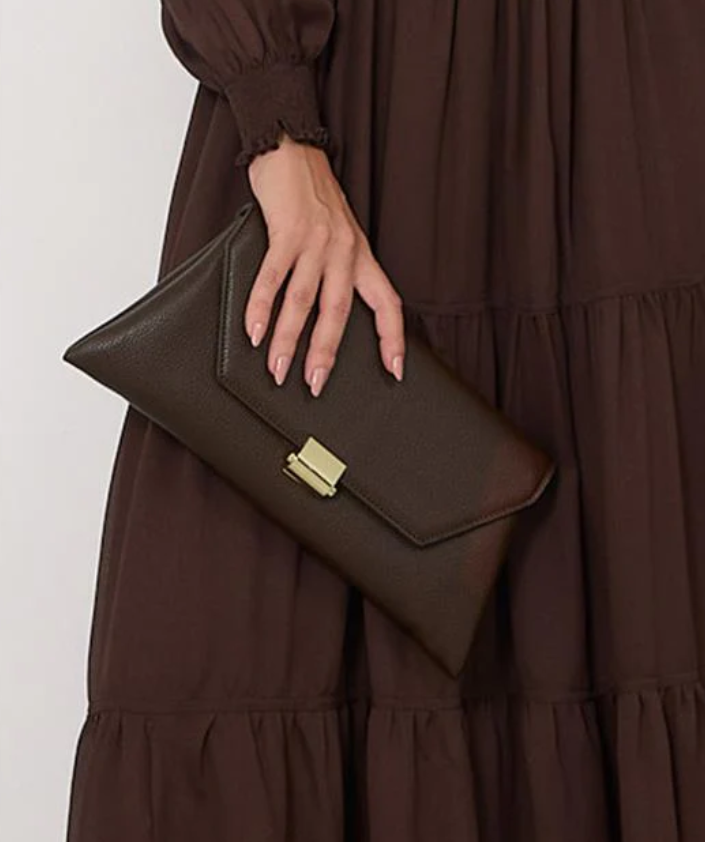 ADORNE RONA CLUTCH CHOC