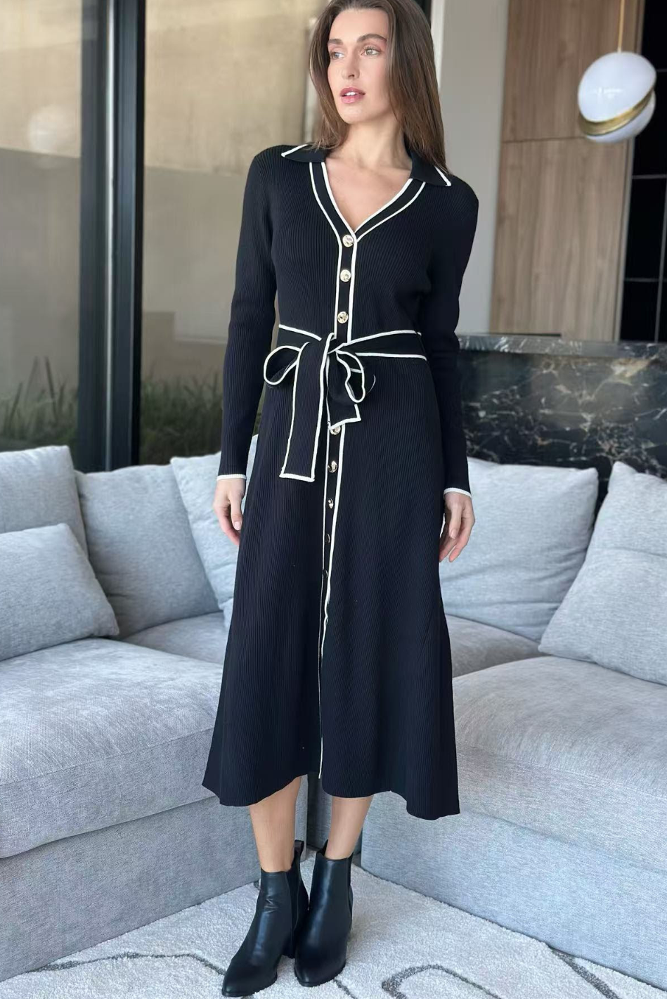 CARRY KNIT MAXI DRESS BLACK