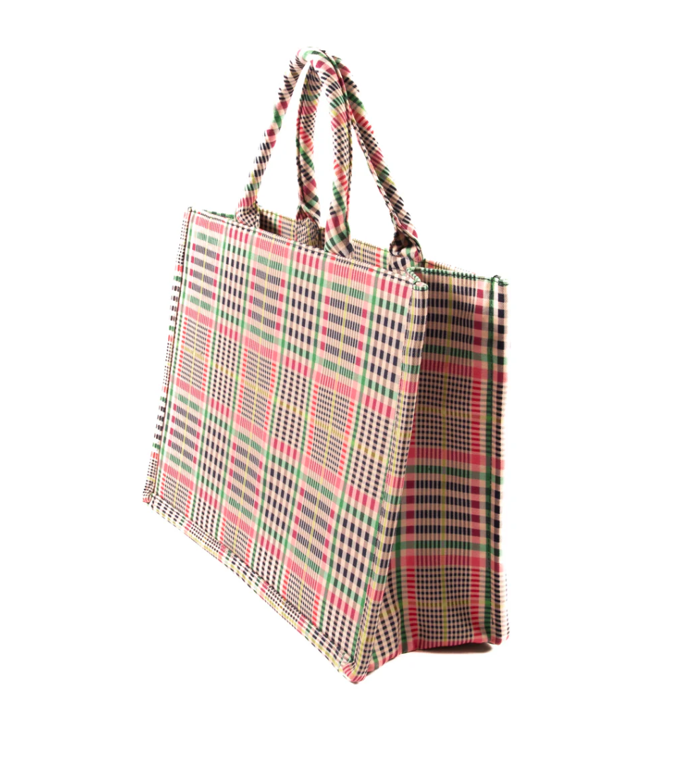 LIV & MILLY BOOK BAG - MULTI GINGHAM