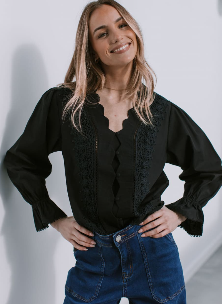 JOSIE LACE BLOUSE BLACK