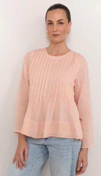 ADORNE CAMILLE BLUSH PLEATED TOP
