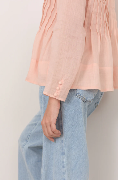 ADORNE CAMILLE BLUSH PLEATED TOP