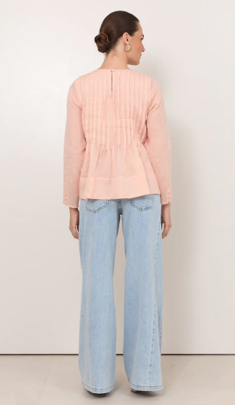 ADORNE CAMILLE BLUSH PLEATED TOP