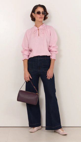 ADORNE ADELAIDE LONG SLEEVE PINK TOP