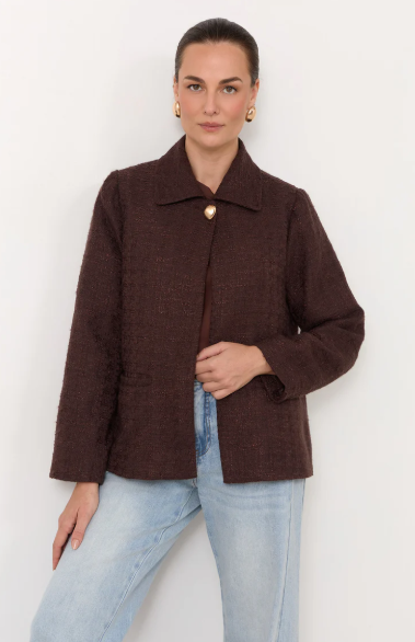 AJD2430CHOC ADORNE JONNIE BOUCLE JACKET CHOCOLATE