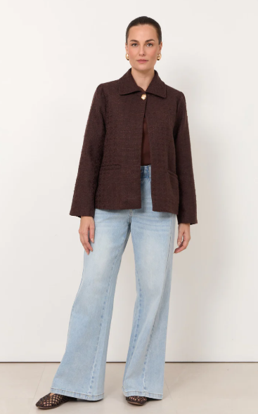 AJD2430CHOC ADORNE JONNIE BOUCLE JACKET CHOCOLATE