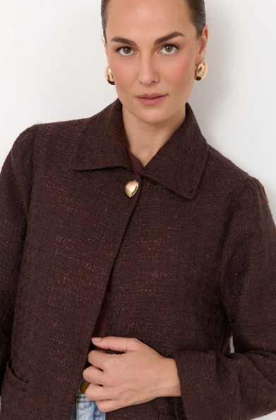 AJD2430CHOC ADORNE JONNIE BOUCLE JACKET CHOCOLATE