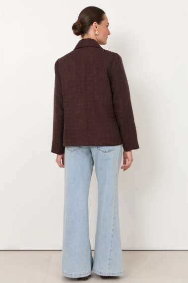 AJD2430CHOC ADORNE JONNIE BOUCLE JACKET CHOCOLATE