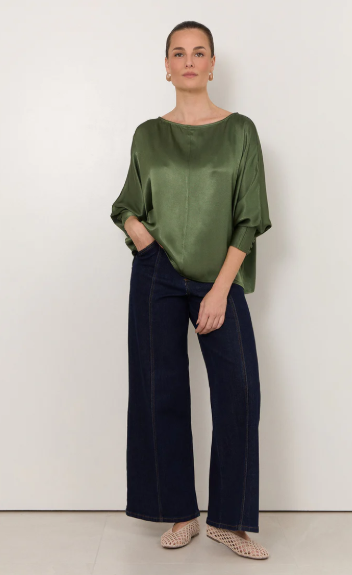 AJD1401DARK ADORNE ADELE WIDE LEG DARK DENIM JEANS