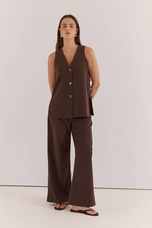 SASS NEVRA VEST CHOC