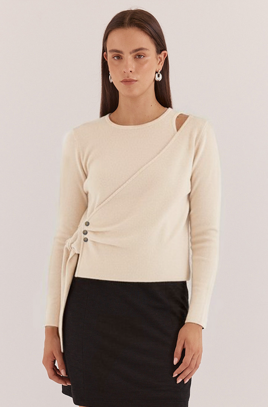 SASS AZALEA WRAP SWEATER CREAM
