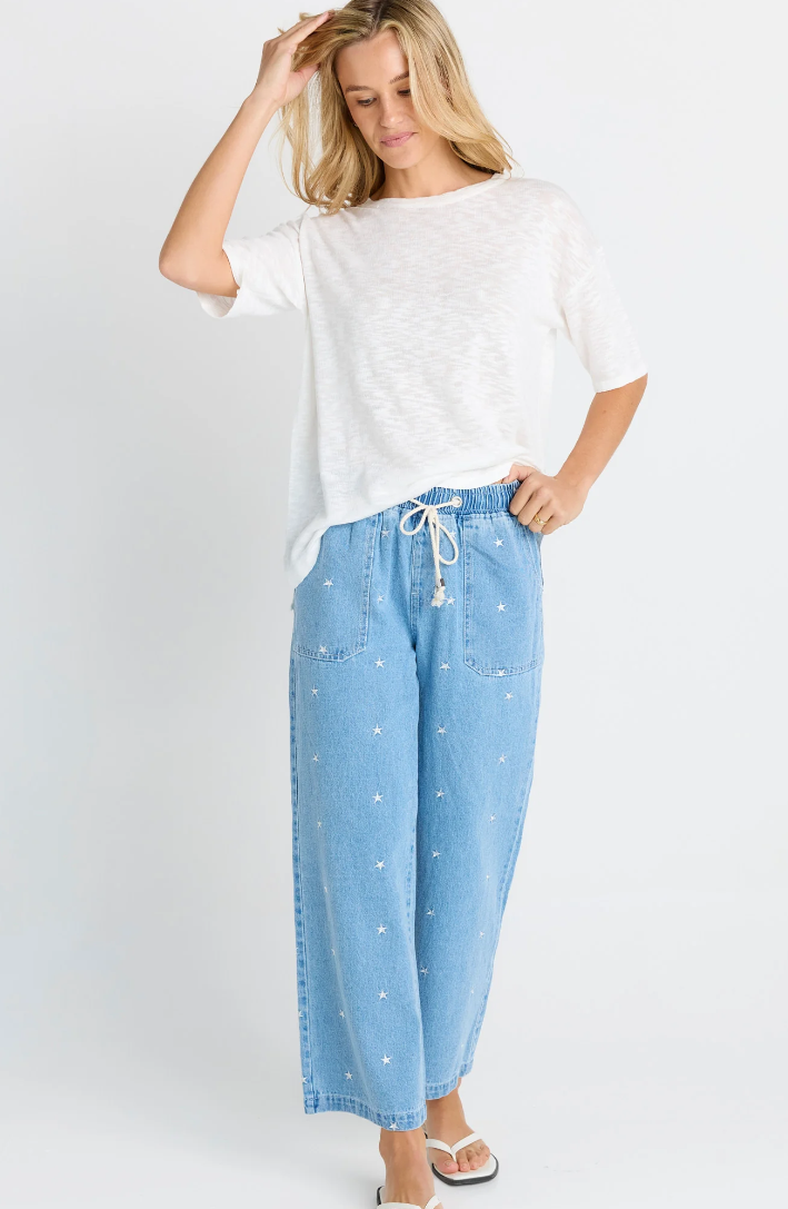 BETTY BASICS DENIM STAR JOGGER