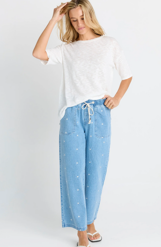 BETTY BASICS DENIM STAR JOGGER
