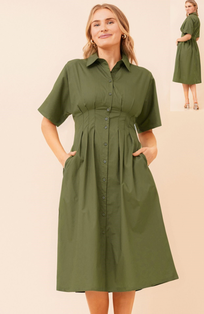 CM MIDI DRESS KHAKI