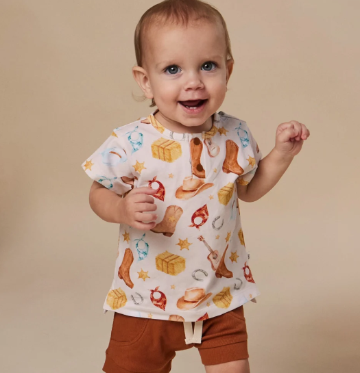 SNUGGLE HUNNY COWBOYS SHORT SLEEVE TOP