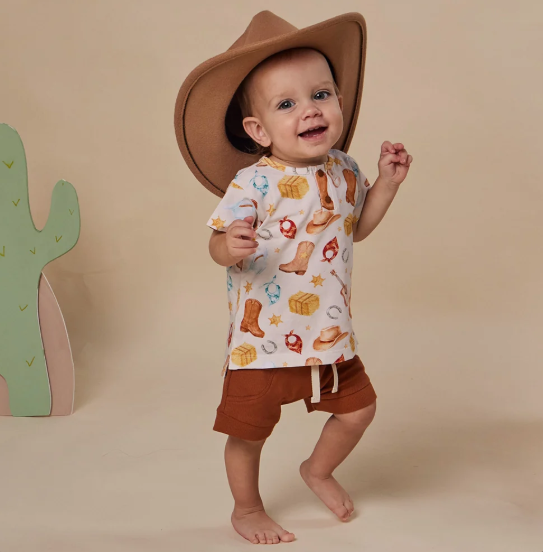 SNUGGLE HUNNY COWBOYS SHORT SLEEVE TOP