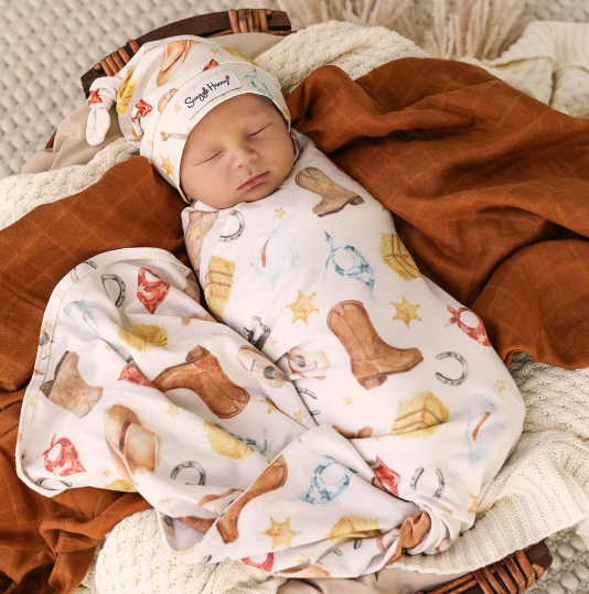 SNUGGLE HUNNY WILD HORSES JERSEY WRAP & BEANIE SET