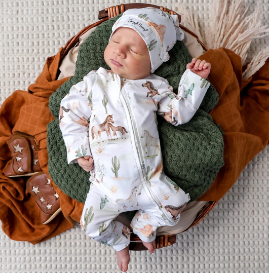 SNUGGLE HUNNY WILD HORSES SNUGGLESUIT CONVERTIBLE ROMPER