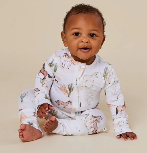 SNUGGLE HUNNY WILD HORSES SNUGGLESUIT CONVERTIBLE ROMPER