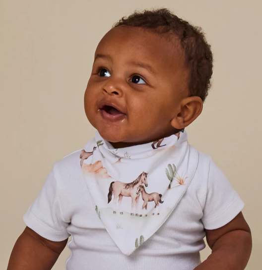 SNUGGLE HUNNY WILD HORSES DRIBBLE BIB