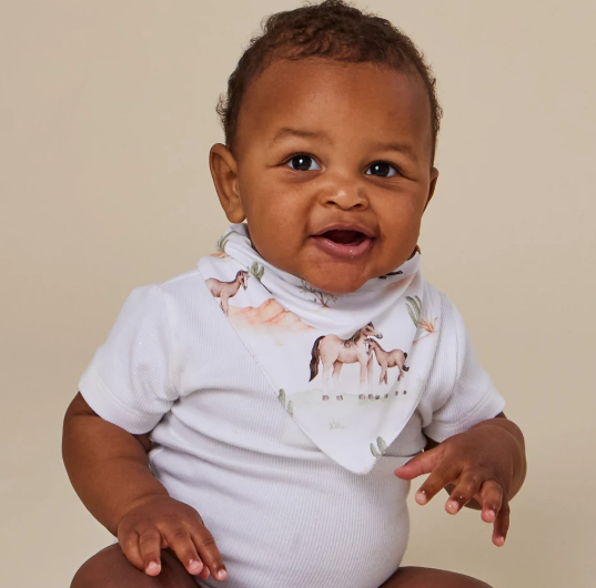SNUGGLE HUNNY WILD HORSES DRIBBLE BIB
