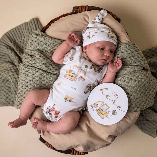 SNUGGLE HUNNY DIGGERS & TRACTORS SHORT SLEEVE BODYSUIT