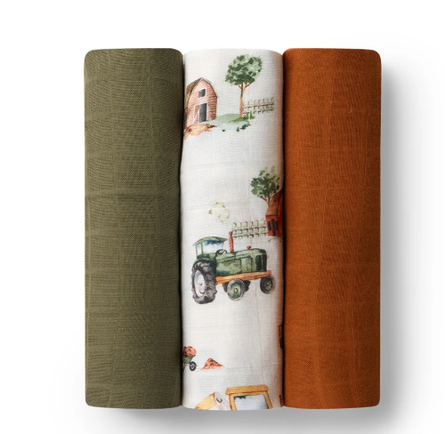 SNUGGLE HUNNY DIGGERS/OLIVE/BRONZE MUSLIN WRAPS 3 PACK