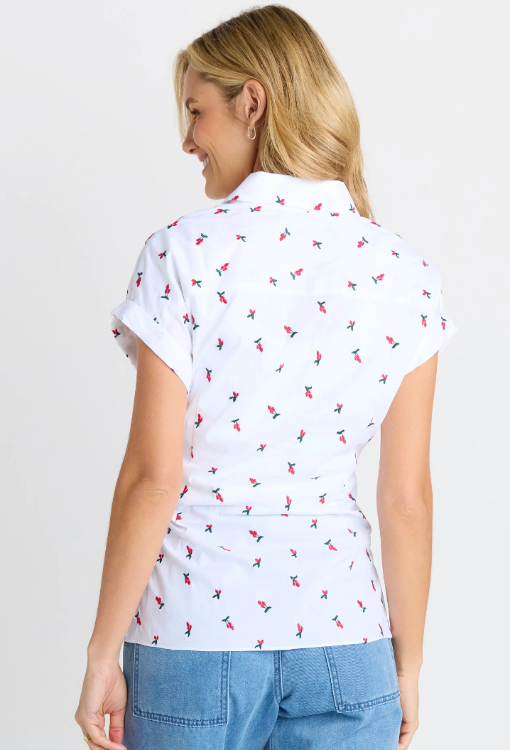 BETTY BASICS SCOUT TEE CHERRY EMBROIDERY