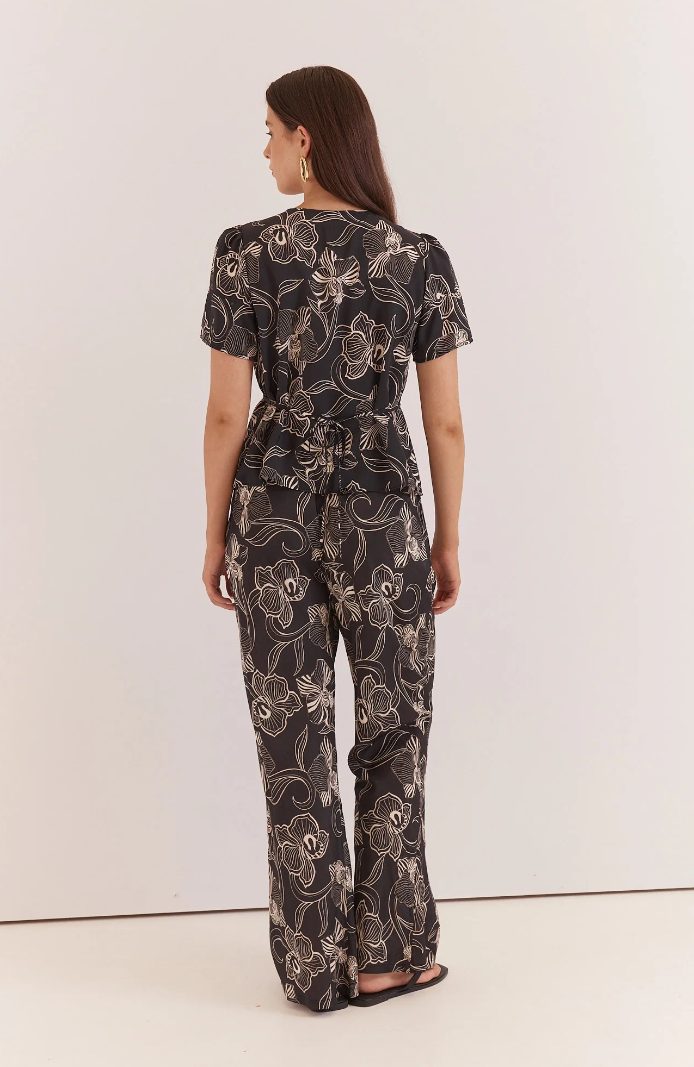 SASS FERRAS BIAS CUT PANTS SNAP DRAGON