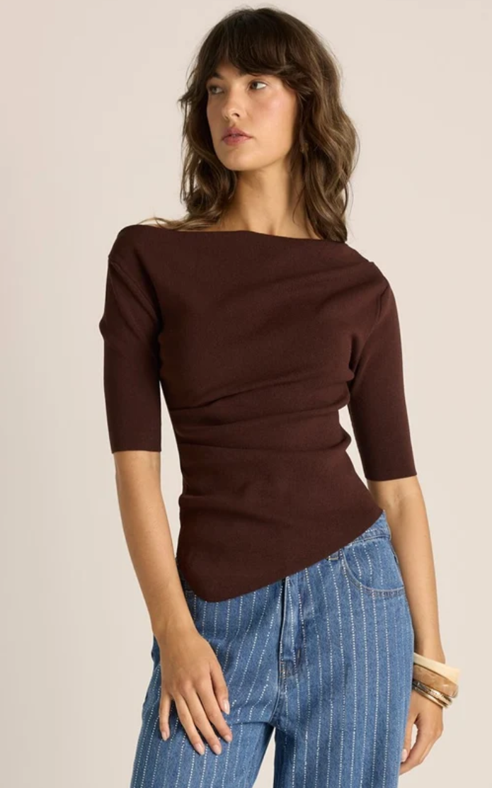 FATE & BECKER ESTELLE TOP CHOCOLATE