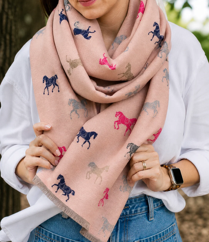 HORSE LOVER SCARF PINK